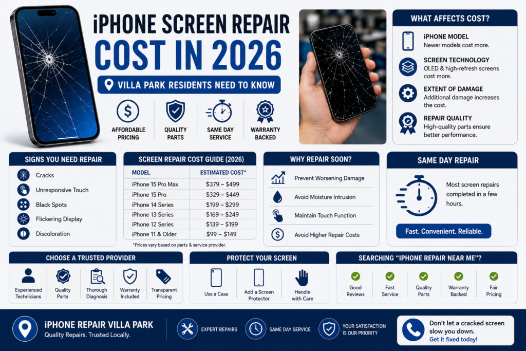 iPhone Screen Repair Cost in 2026: What Villa Park Residents Need to Know